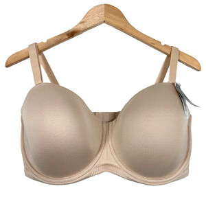 Wacoal 854119 Red Carpet Convertible Strapless Bra Nude Plus Size Size US 40G